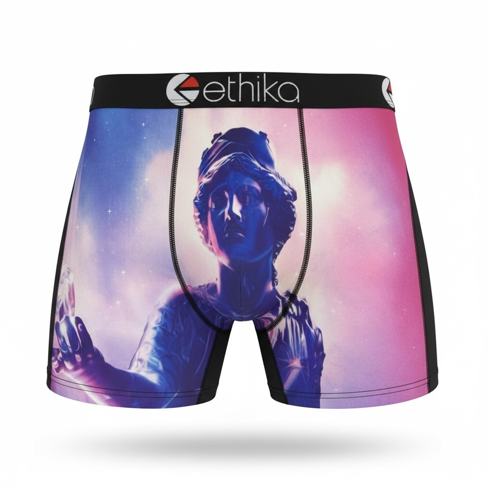 ETHIKA |The Staple| Mens Galactic Visions Boxer Briefs 9” Size Large Breathable